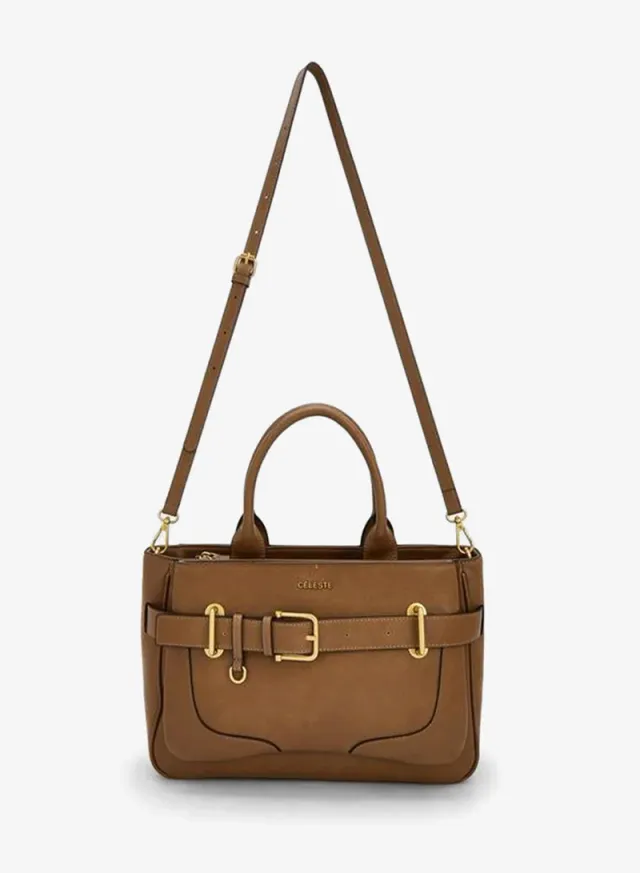 Buckled Detail Tote Bag With Zip Closure – صورة 5