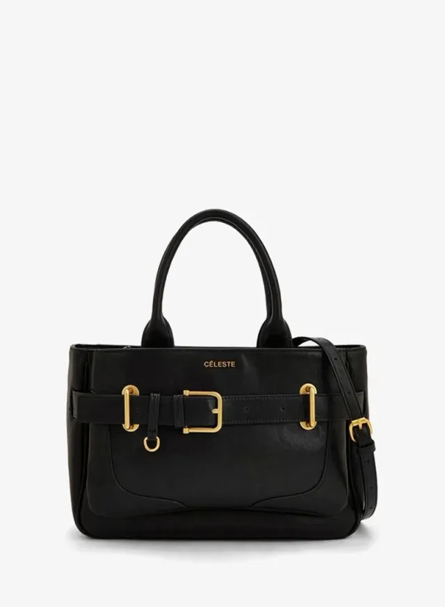 Buckled Detail Tote Bag With Zip Closure