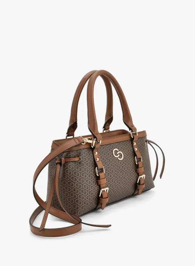 Monogram Print Tote Bag With Zip Closure – صورة 3
