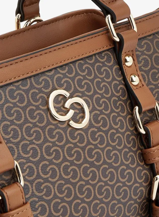 Monogram Print Tote Bag With Zip Closure – صورة 4