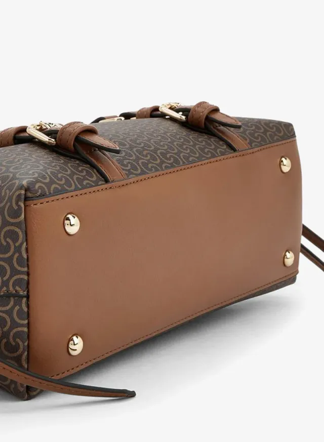 Monogram Print Tote Bag With Zip Closure – صورة 6