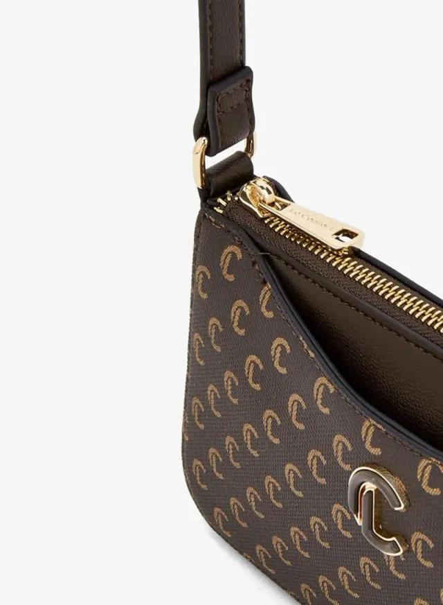 Monogram Print Crossbody Bag With Zip Closure – صورة 6