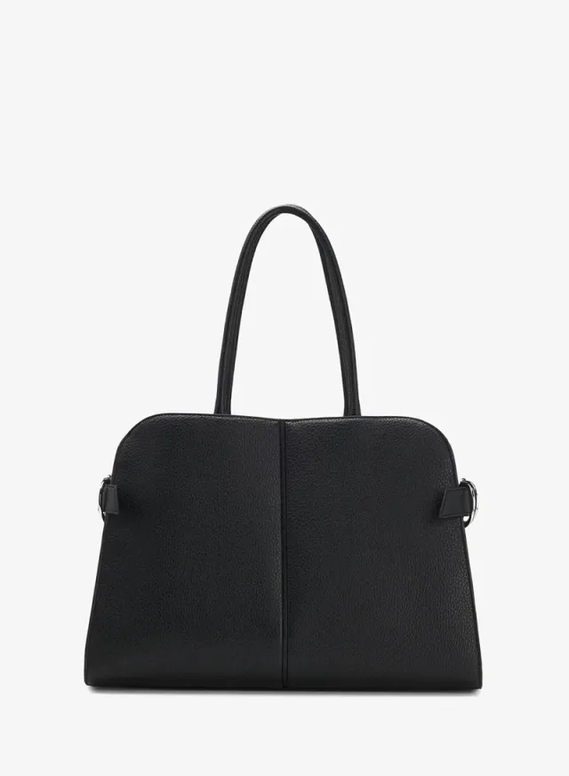 Faux-leather tote bag with embossed logo – صورة 3