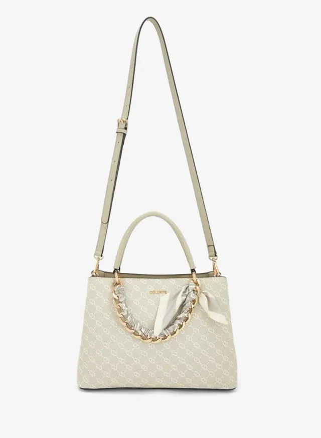 Monogram Print Tote Bag With Detachable Strap – صورة 2