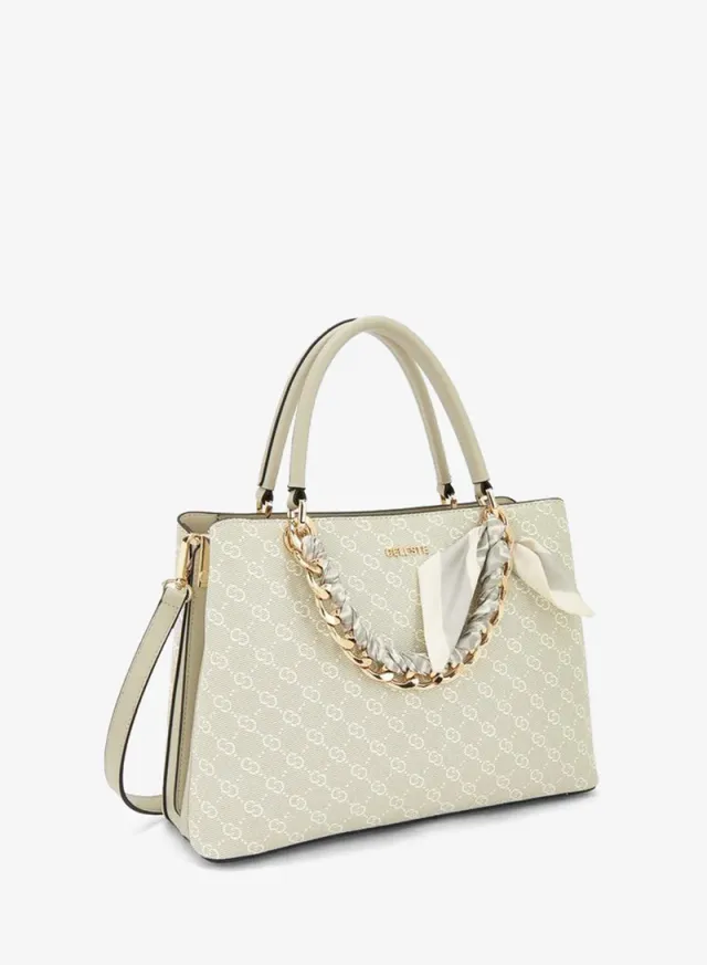 Monogram Print Tote Bag With Detachable Strap – صورة 3