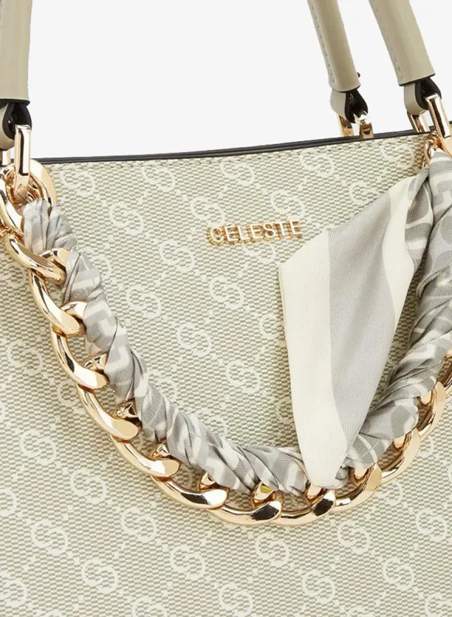 Monogram Print Tote Bag With Detachable Strap – صورة 4