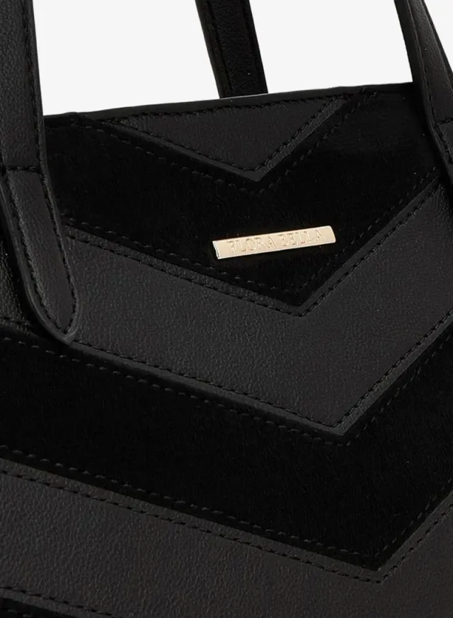 Chevron Textured Tote Bag With Zipper Closure – صورة 4