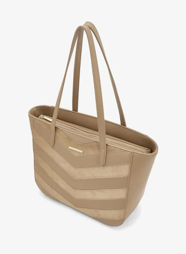 Chevron Textured Tote Bag With Zipper Closure – صورة 5