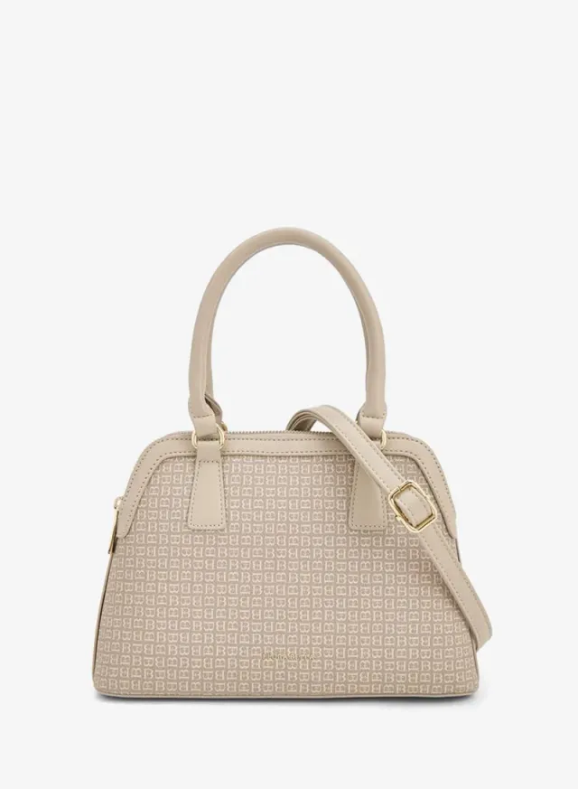 Monogram Print Tote Bag With Detachable Strap