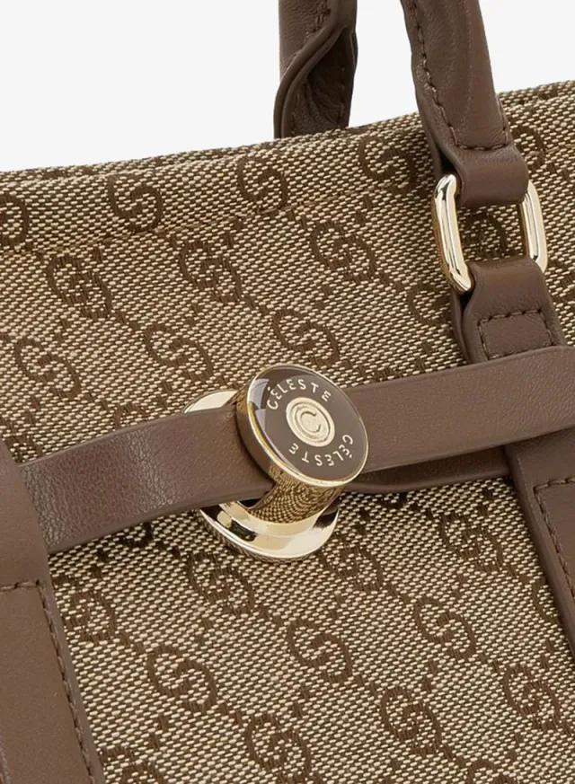 Monogram Print Tote Bag With Pouch – صورة 10