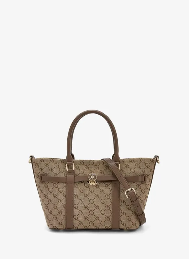 Monogram Print Tote Bag With Pouch – صورة 4