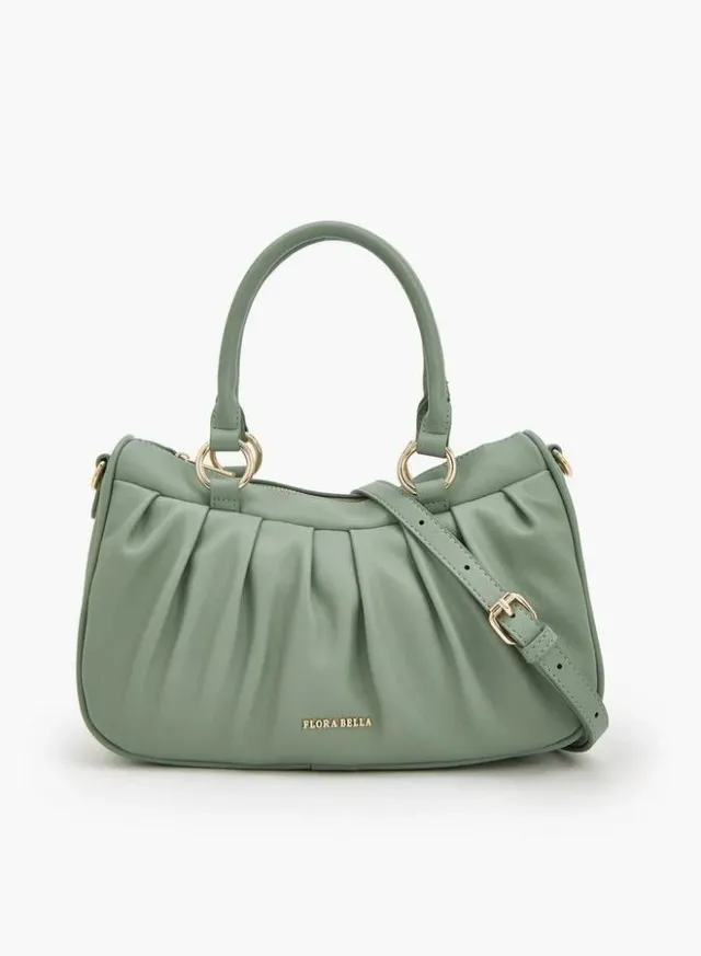 Pleated Tote Bag With Detachable Strap