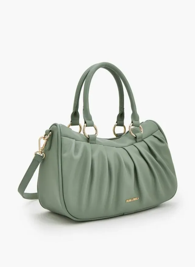Pleated Tote Bag With Detachable Strap – صورة 3