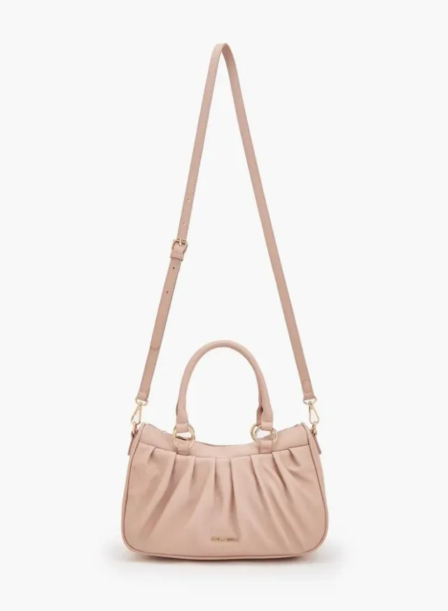 Pleated Tote Bag With Detachable Strap – صورة 2