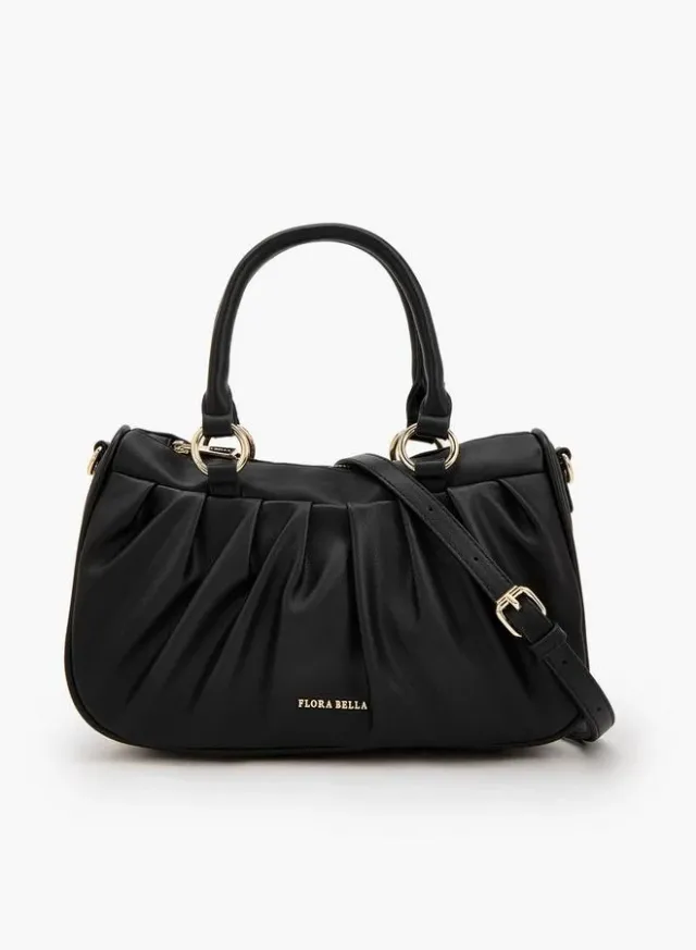 Pleated Tote Bag With Detachable Strap