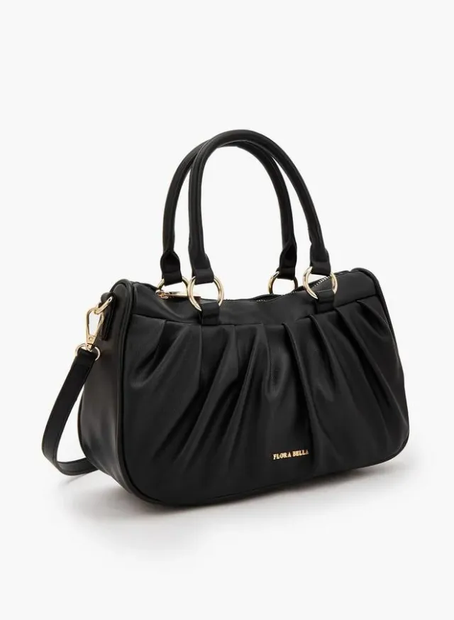 Pleated Tote Bag With Detachable Strap – صورة 3