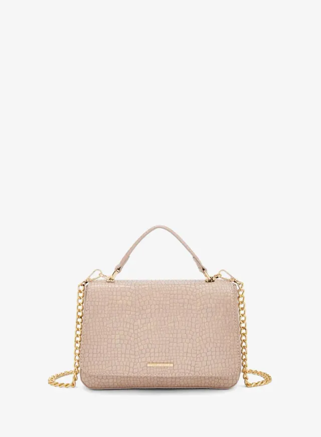 Textured Crossbody Bag With Chain Strap