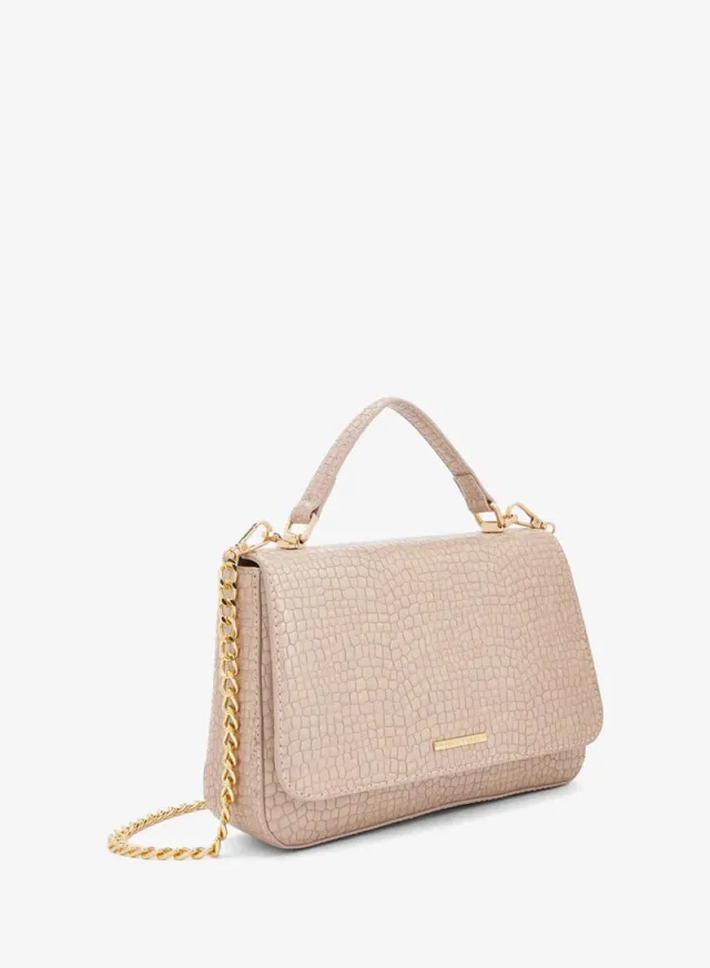 Textured Crossbody Bag With Chain Strap – صورة 2