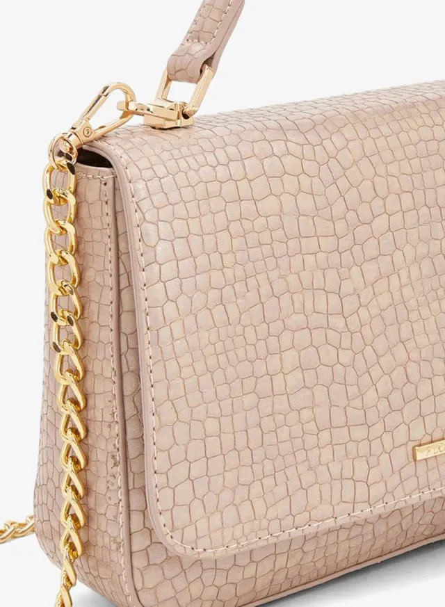 Textured Crossbody Bag With Chain Strap – صورة 3