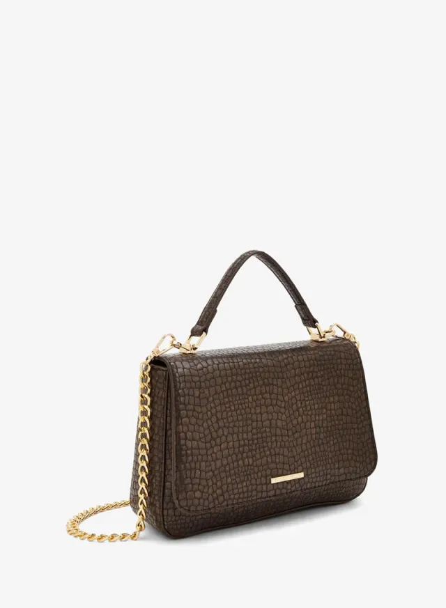 Textured Crossbody Bag With Chain Strap – صورة 2