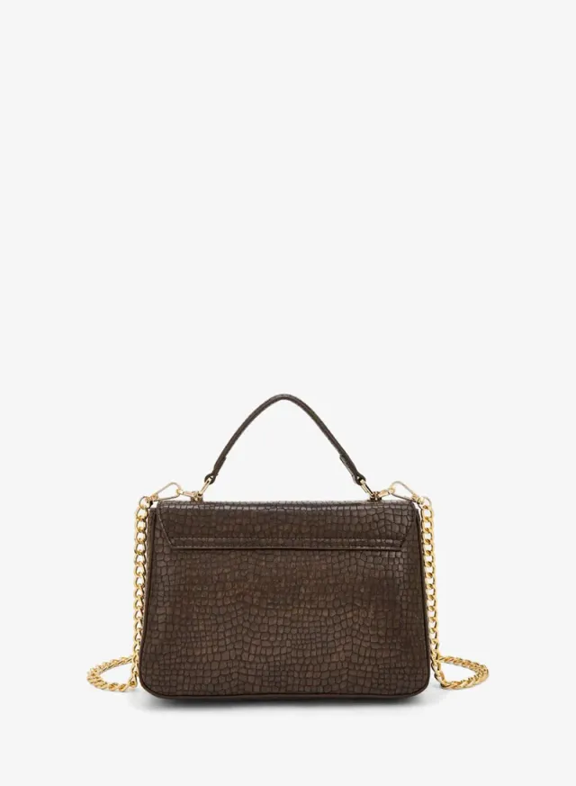 Textured Crossbody Bag With Chain Strap – صورة 4