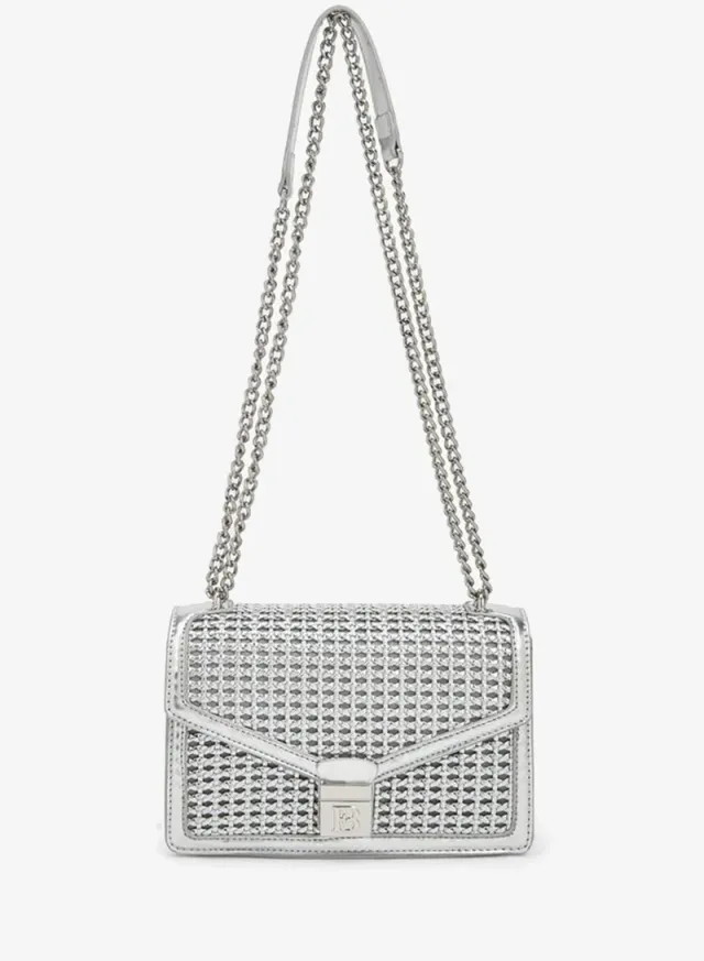 Flora Bella Metallic Textured Crossbody Bag With Chain Strap