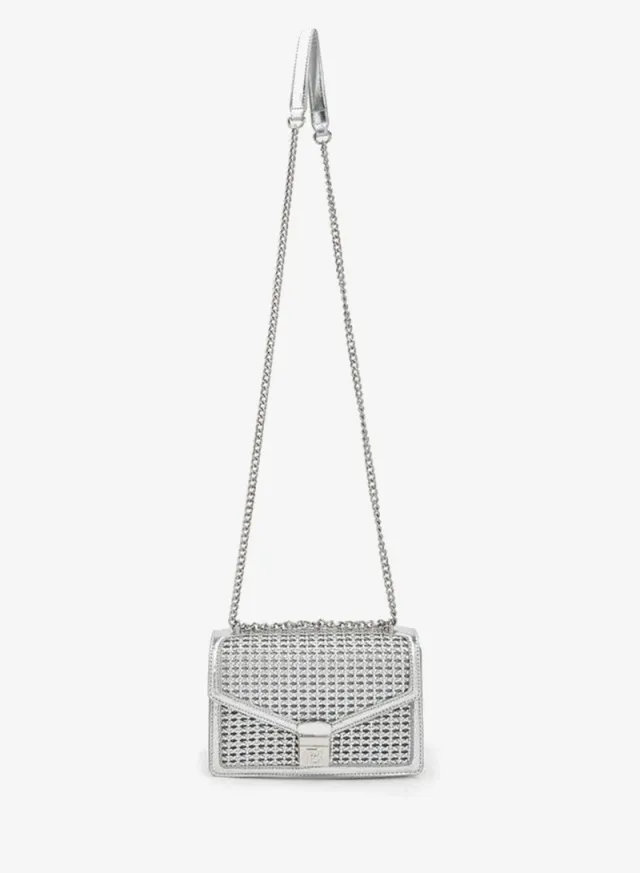 Flora Bella Metallic Textured Crossbody Bag With Chain Strap – صورة 2