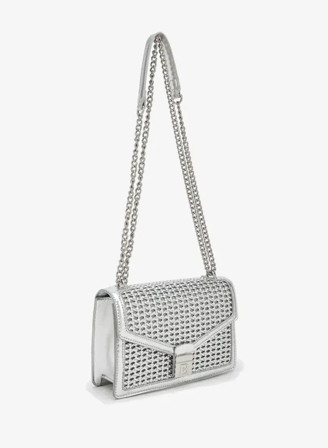 Flora Bella Metallic Textured Crossbody Bag With Chain Strap – صورة 3
