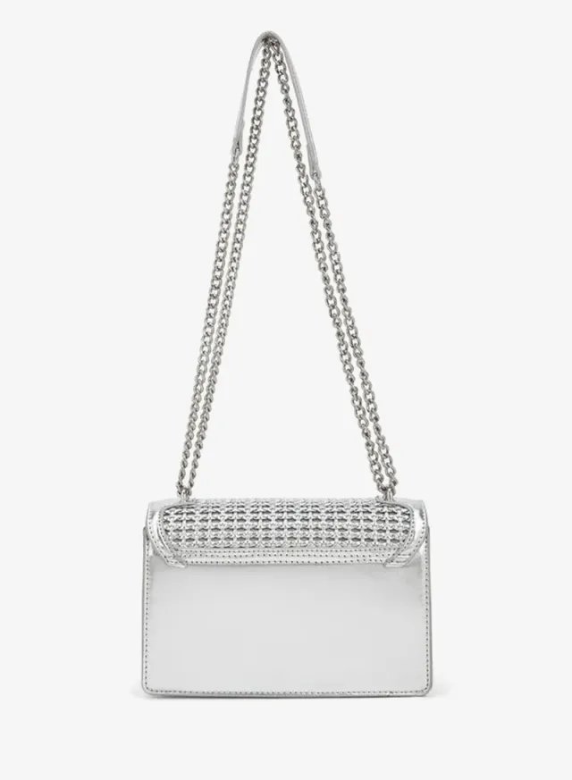 Flora Bella Metallic Textured Crossbody Bag With Chain Strap – صورة 5