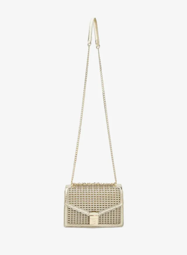 Flora Bella Metallic Textured Crossbody Bag With Chain Strap – صورة 2