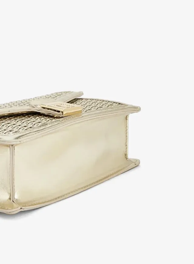 Flora Bella Metallic Textured Crossbody Bag With Chain Strap – صورة 6