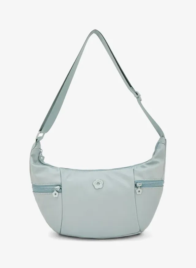 Solid Crossbody Bag With Zip Pockets