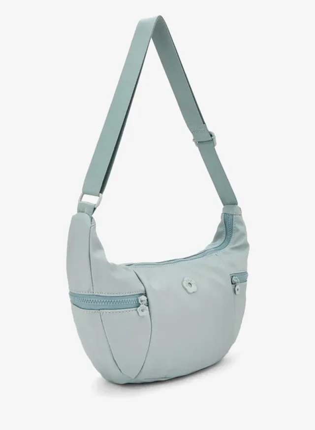 Solid Crossbody Bag With Zip Pockets – صورة 2