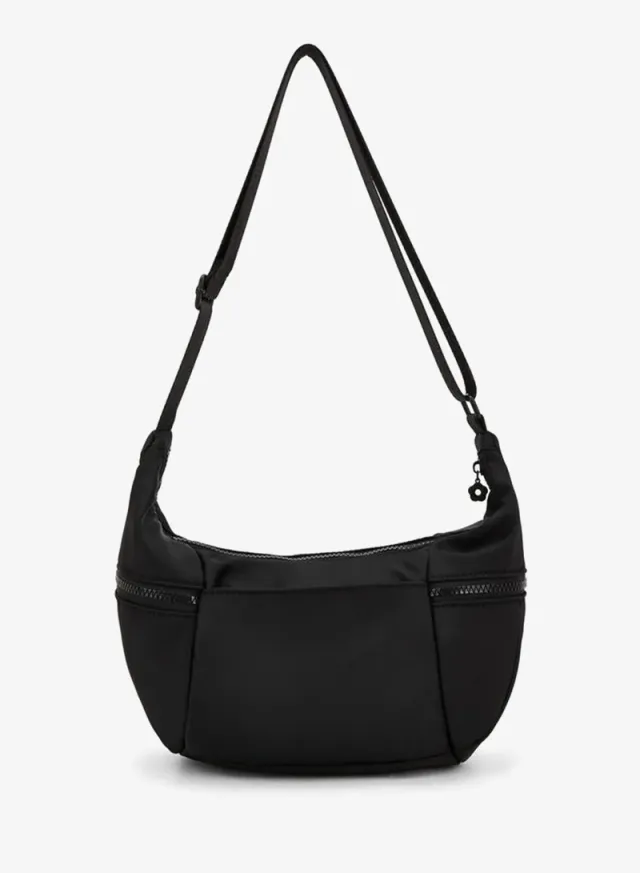Solid Crossbody Bag With Zip Pockets – صورة 4