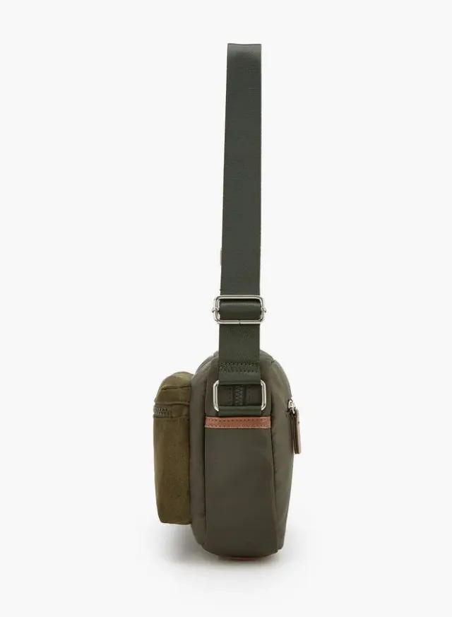 Suede School Crossbody Bag With Front Pocket - 26x11x18 CM – صورة 5