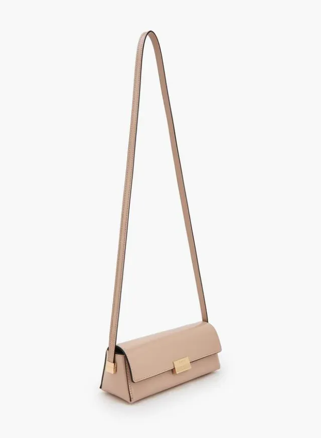 Solid Crossbody Bag With Flap Closure – صورة 2