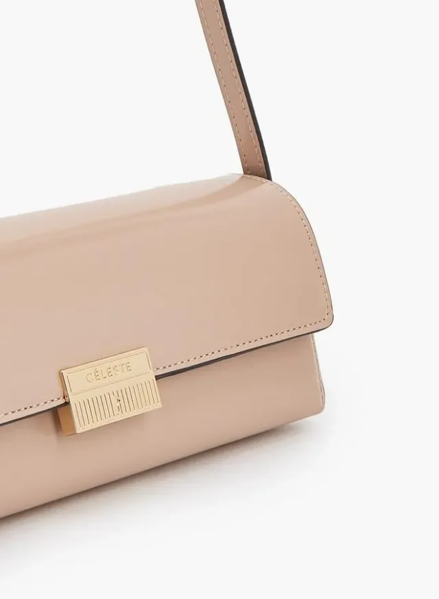 Solid Crossbody Bag With Flap Closure – صورة 4