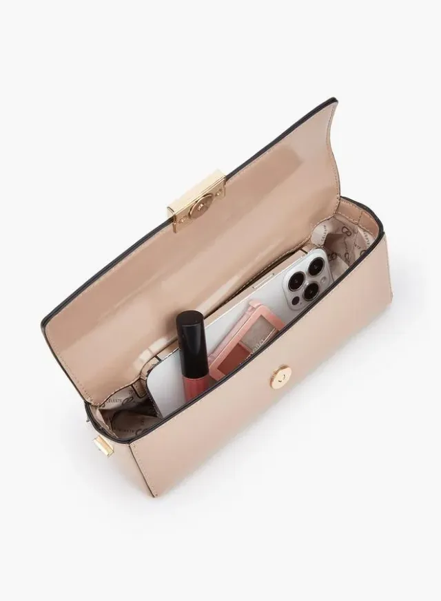 Solid Crossbody Bag With Flap Closure – صورة 7