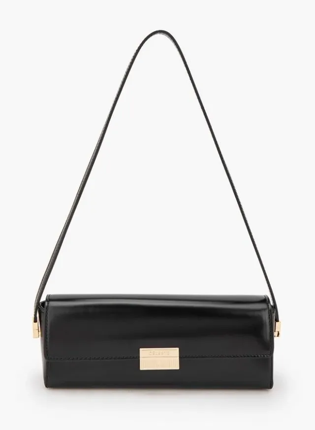 Solid Crossbody Bag With Flap Closure