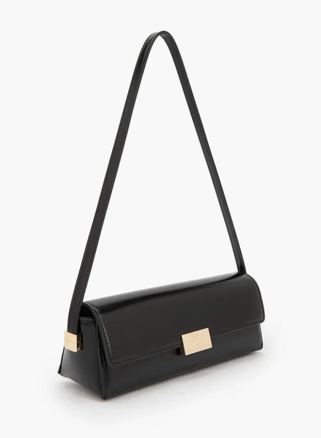 Solid Crossbody Bag With Flap Closure – صورة 3