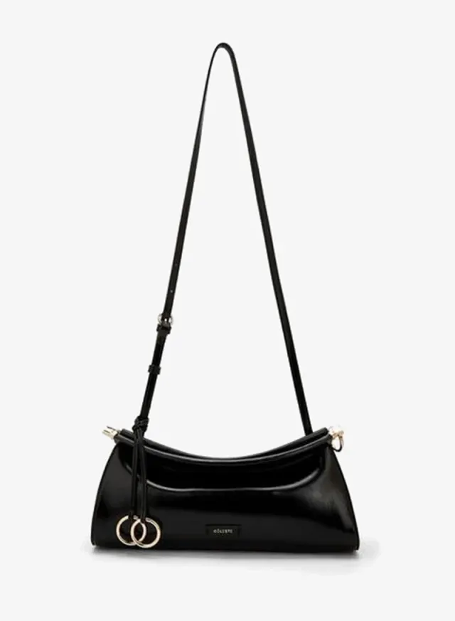 Solid Crossbody Bag With Metallic Accent