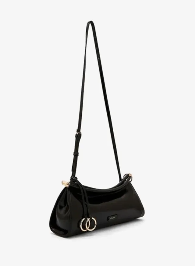 Solid Crossbody Bag With Metallic Accent – image 3