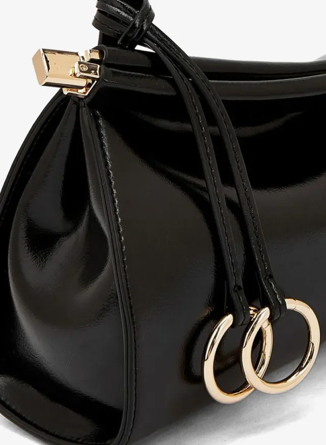 Solid Crossbody Bag With Metallic Accent – image 4