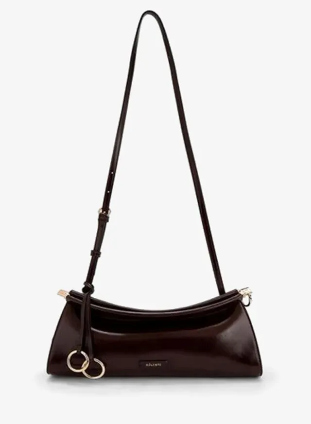 Solid Crossbody Bag With Metallic Accent