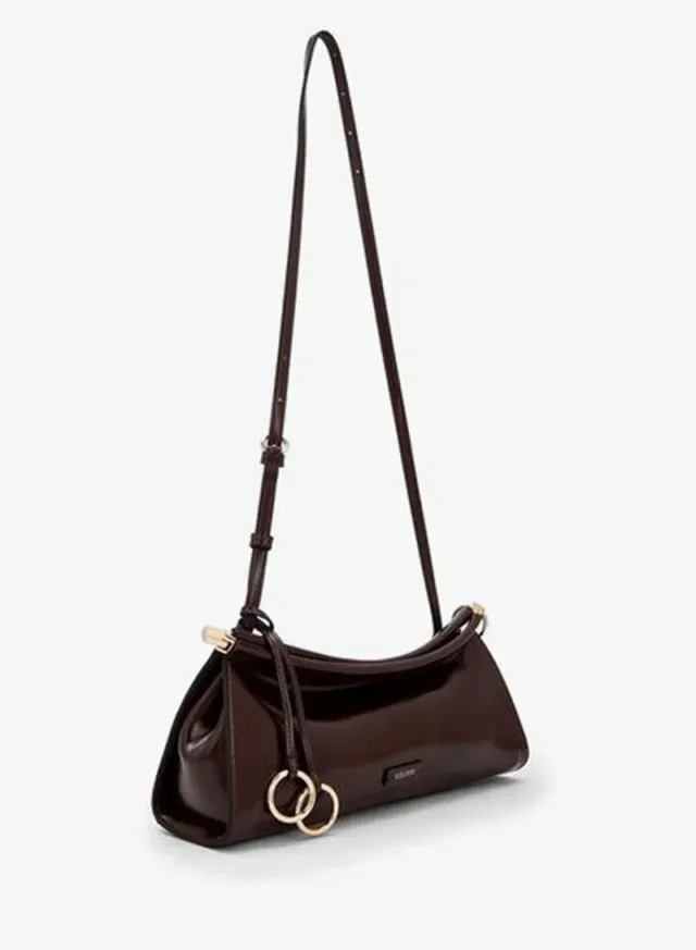 Solid Crossbody Bag With Metallic Accent – صورة 3