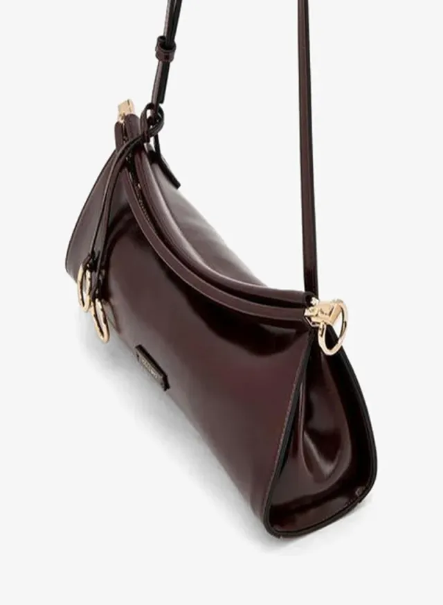 Solid Crossbody Bag With Metallic Accent – صورة 5