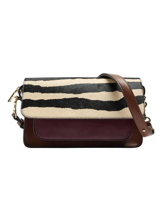Shoulder Bag With Flap And Leather Details