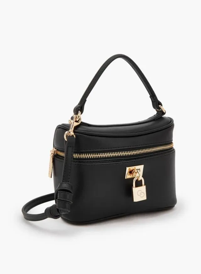 Solid Crossbody Bag With Padlock Accent – image 3
