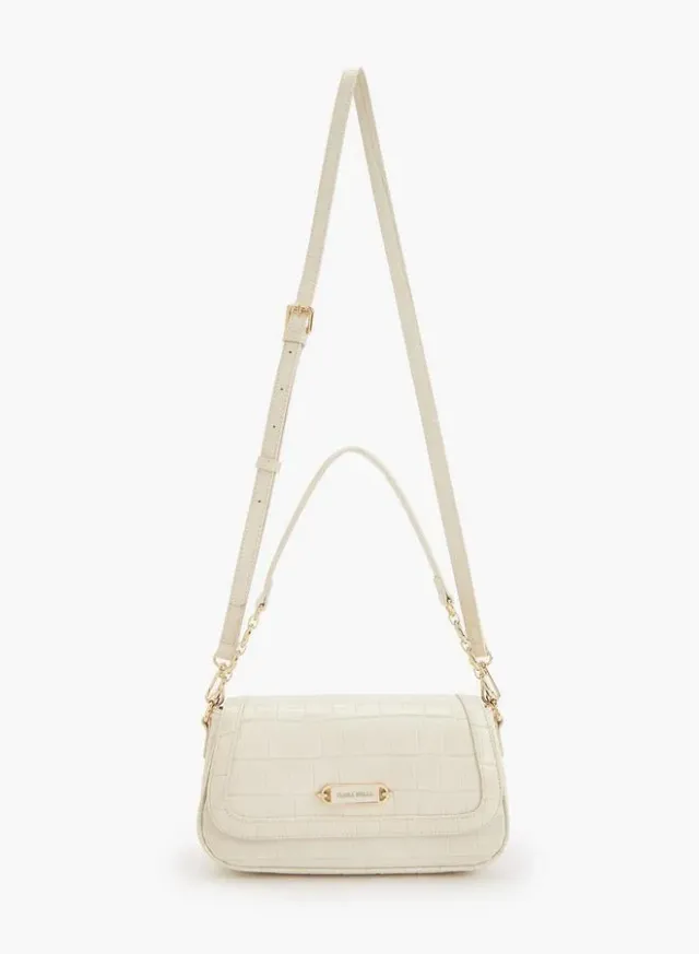 Textured Crossbody Bag With Magnetic Flap Closure – صورة 2