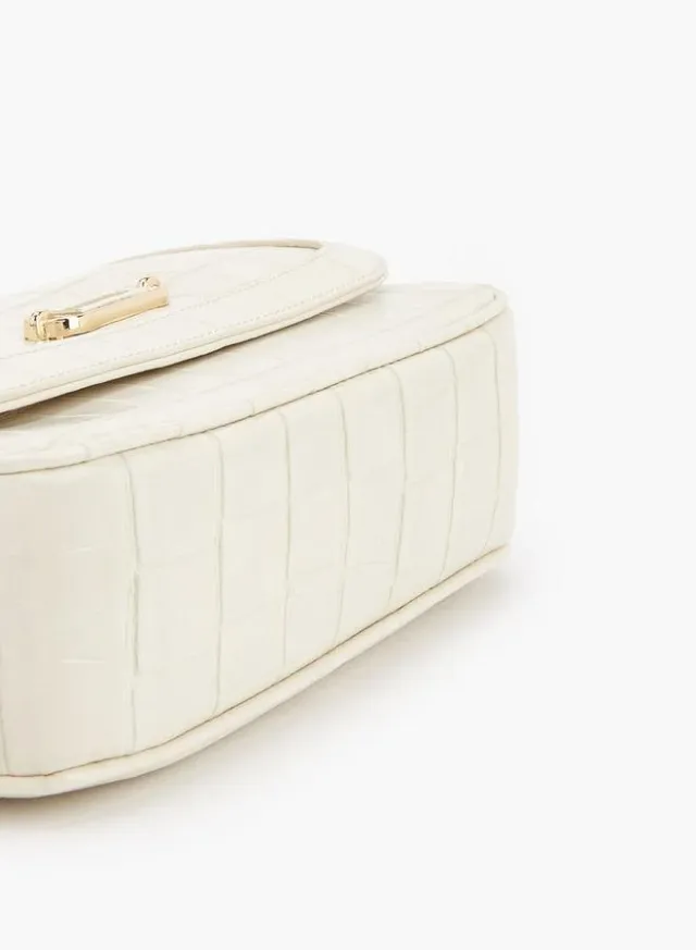 Textured Crossbody Bag With Magnetic Flap Closure – صورة 6